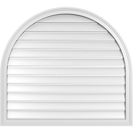 Ekena Millwork Round Top Surface Mount PVC Gable Vent: Functional, w/ 2"W x 1-1/2"P Brickmould Frame, 40"W x 36"H GVPRT40X3602SF